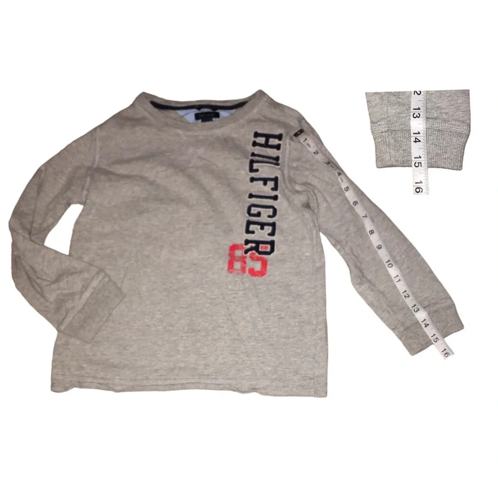 Tommy Hilfiger Sweater Boys Size 7 Gray Long Sleeve - Picture 3 of 5